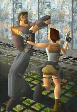 Lara battles some nasty rivals in Tomb Raider 1